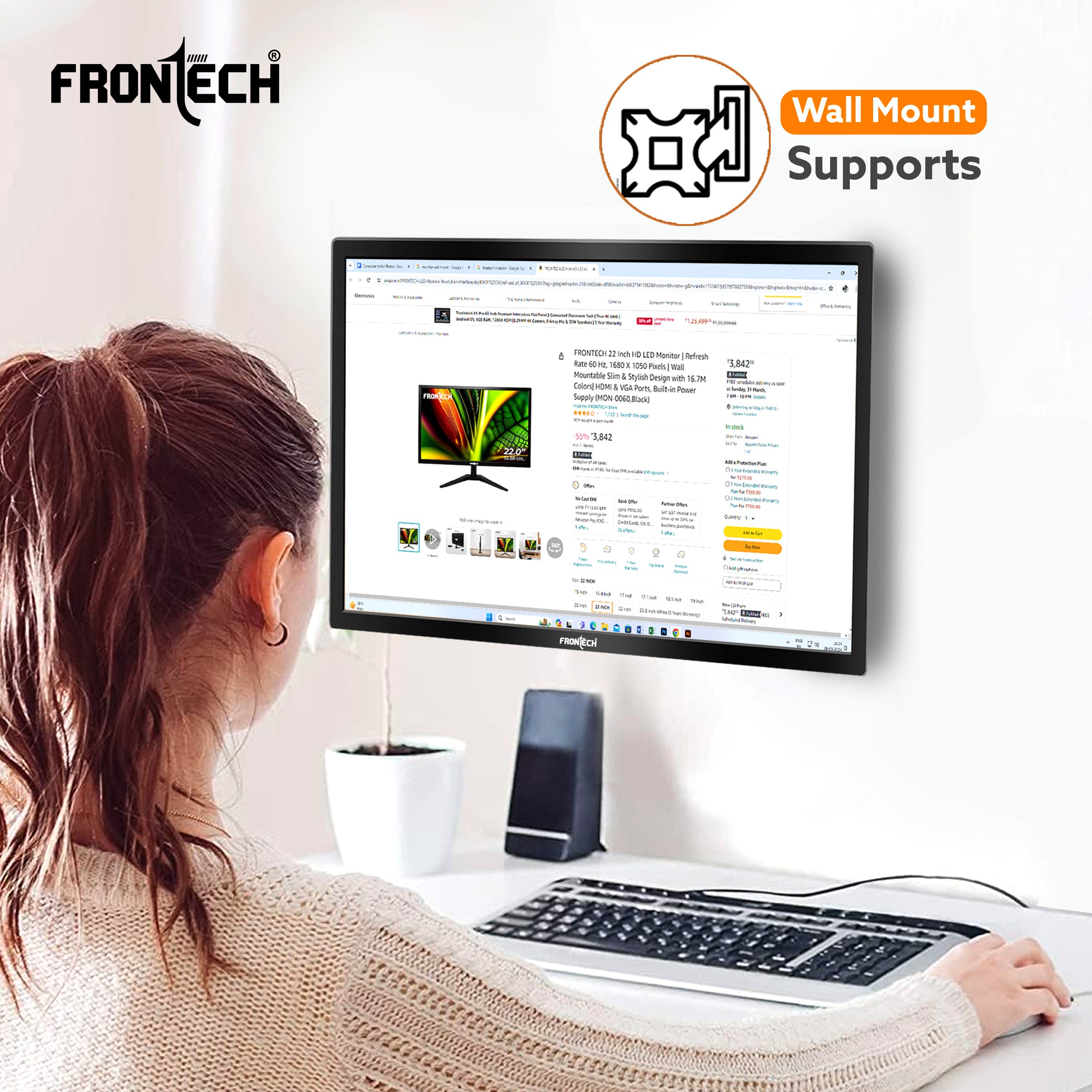 Frontech 19'' HD LED Monitor | 60Hz, 1440x900 | Slim & Stylish (MON-0071) Frontech 19'' HD LED Monitor | 60Hz, 1440x900 | Slim & Stylish (MON-0071)